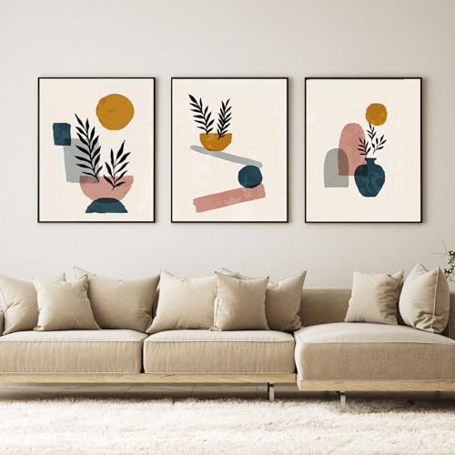 VTRXEG Tableaux abstraits sur toile,Moderne Bohème Botanique Abstraite poster set,Pour salon, chambre à coucher Images décoratives,Sans cadre(C,3x50x70cm)