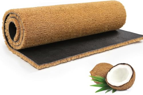 BLADO Coir Matting Natural Coir Entrance Door Mat Indoor Outdoor - Non-Slip Heavy Duty Door mat with thick Coir Bristle & Rubber Back (Brown, 45 x 75 cm)