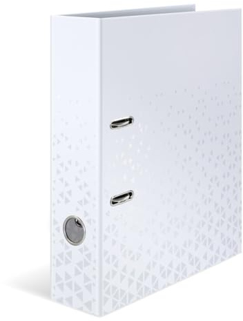 HERMA Carpeta A4 color blanco, 7 cm de ancho, carpeta de anillas para niños con patrón, carpeta de archivos monocolor con acabado brillante e impresión interior para niños y niñas