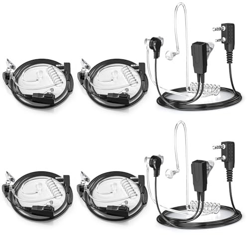JUCJET Walkie Talkie Headset, Walkie Talkie Kopfhörer mit Schallschlauch Kompatibel mit BF-88E 888S UV5R UV5RE Baofeng UV 5R BF-88E BF-888S Funkgerät Headset(6 Stück)