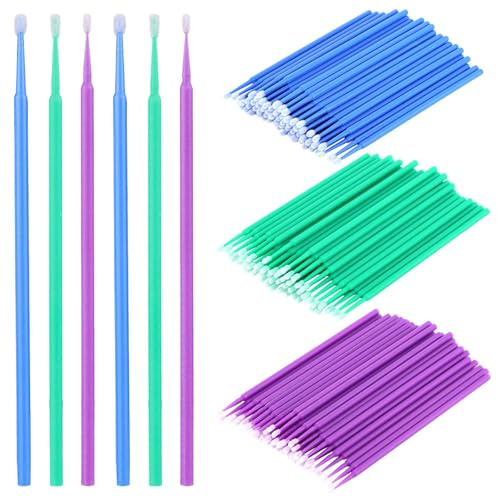 300pcs Sewing Machine Cleaning Brushes, Sewing Machine Cleaning Tools S/M/L Tiny Pointed Tips Sewing Machine Swabs Sticks 3 Colors for Cleaner Paint Sewing Machine Supplies
