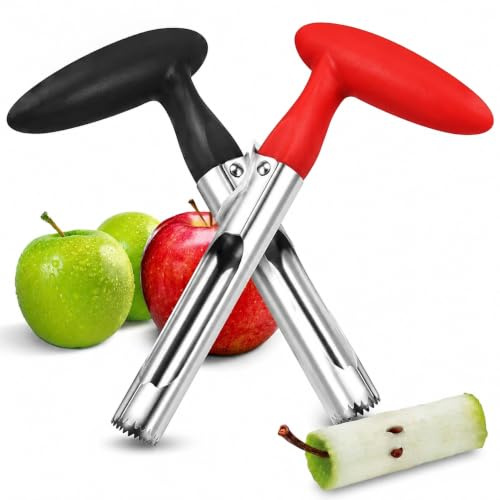 Xiciki Vide Pomme Évideur Coupe-Pomme, Dénoyateur Pommes Fruits, Lame Dentelée en Acier Inoxydable, Poignée ABS Antidérapante, Rouge - Accessoires de Cuisine et Maison -18cm