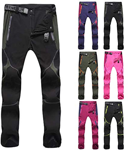 Sonnena Homme Pantalon Ski Imperméable Pantalon Randonnée Softshell Hiver Thermique Étanche Coupe-Vent Pantalon de Montagne Neige Escalade