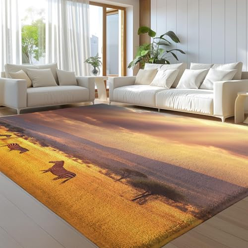 GDJSMIN Badezimmerteppich, Prärie Zebra Badematte rutschfest Waschbar Badteppich Bettvorleger Badvorleger Saugfähige Duschvorleger Fussmatte für Wohnzimmer Schlafzimmer Badezimmer90 x 150cm