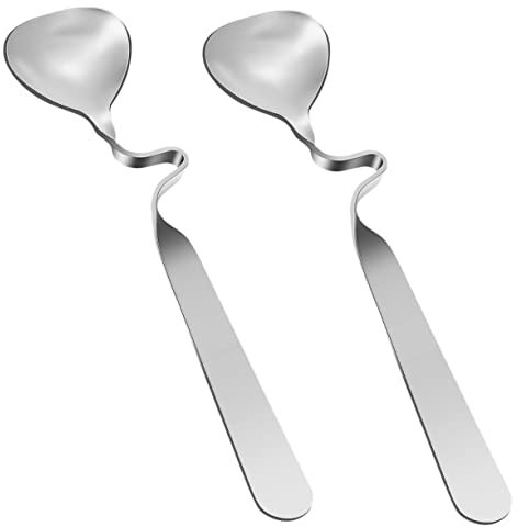 SHOWERORO Juego De 3 Cucharas De Acero Inoxidable Para Miel Y Mermelada Con Ganchos Y Mango Curvo Para Postre Y Café (2 Unidades X 3)