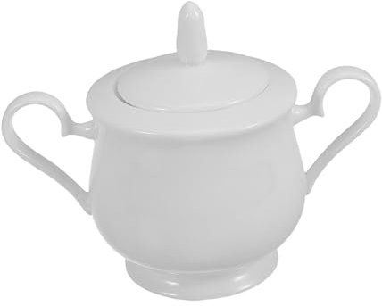 CIYODO Azucarero De Cerámica Rústico Tapa Para Encimeras De Cocina y Cafeterías Elegante Tarro De Porcelana Para Guardar Azúcar y Condimentos