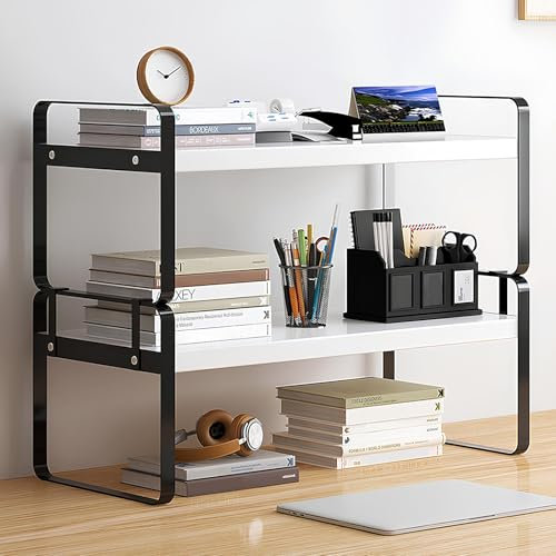 Black 40cm Desk Shelf Etagere for Home Office & Dorm Display Stand Multi tier Storage Solution Space saving Desk Rack for Efficient nization