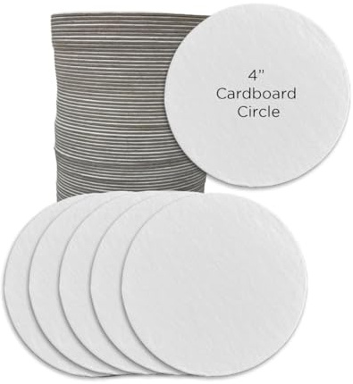 Scribbles Cardboard Circles 100 Pack, 4 inch Circle 1.5mm Thick White Cutout Circle for Name Tags Coasters Place Cards Ornaments Painting Drawing Decorating