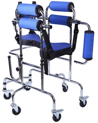 Ayudas para Caminar para Personas Discapacitadas, Andadores Vertical Portátil para Niños con Parálisis Cerebral Y Discapacidad, Andador Móvil De Altura Y Ancho Ajustable con 6 Ruedas