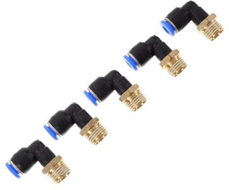 Cabilock 5pezzi Raccordo Per Tubo d Aria in Plastica Abs Da Connettore Innesto Rapido Filettatura Esterna Adattatore Per Tubi d Aria Per Sistemi Pneumatici