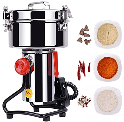 3000G Kommerziell Elektrische Getreidemühle Kräutermühle Swing Type Edelstahl Schnelle Geschwindigkeit Gewürzpulverisierer Pulvermaschine 28000 U/Min Speedy Grinding Cereal Kaffee Müsli Bohnen Nüsse