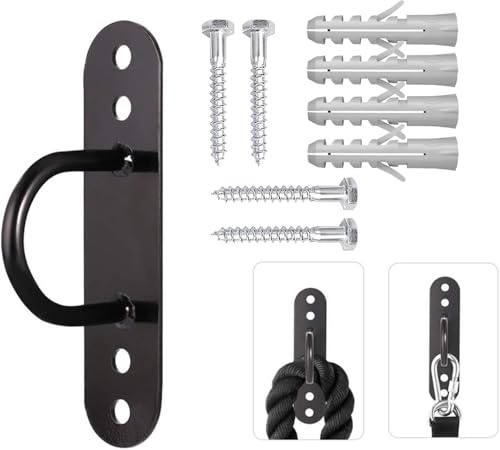 G5 HT SPORT 【Ring für Wand/Decke Ø12 cm für Battle Rope oder Suspensionstraining】 Eye Plate Halterung aus lackiertem Stahl, Schrauben und Dübel enthalten, Halterung Fitness Home-Gym & Pro