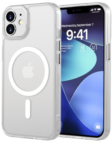 KPPIT für iPhone 11 Hülle, Kompatibel mit MagSafe, Matt Transparent | Eingebauter Magnetring, Militärschutz Stoßfest Kratzfest Haltbarkeit, Durchscheinend Rückseite