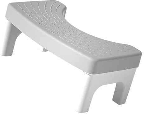 Qudinip Toilet Stool, Squatting Stool for Better Posture with Anti Slip Design, Portable Potty for Kids Adults Bathroom (Grey)