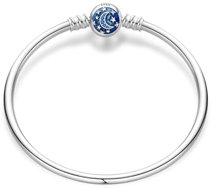 QIKAOLA S925 pulseras de plata de ley para Pandora Charms Momentos Pulseras de cadena de serpiente para las mujeres