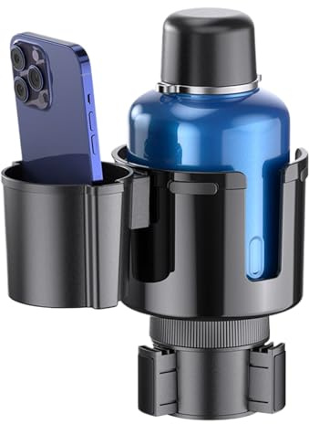 Portavasos Expansor para Auto – Soporte Ajustable Multifuncional | Adaptador de Tazas Grandes con Ranura para Teléfono | Organizador de Bebidas para Coche, Camioneta | Porta Móvil, Vaso, Café Botella