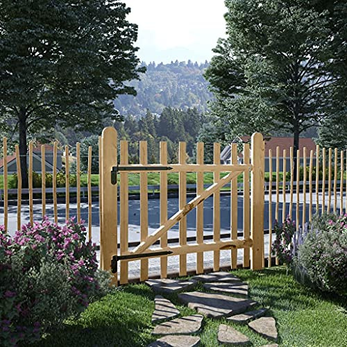 Mokuyary Recinto, porta di recinzione, in legno di nocciola, 100 x 90 cm, per giardino, cortile, terrazza