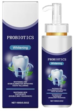 Probiotische Zahncreme mit Kokosöl und Natron entfernt gelbe Verfärbungen, schützt den Zahnschmelz, bekämpft Mundgeruch, ist für empfindliche Zähne geeignet und sorgt für doppelte Minzfrische.