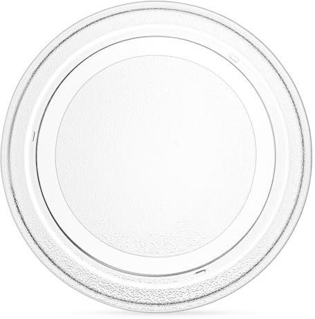 iplusmile Plato Giratorio de Cristal para Microondas Diseño Delicado, Resistente al Lavavajillas, Placa de Cocción de Vidrio Blanco para Reemplazo en Horno Microondas