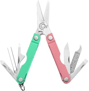 Leatherman Micra, Bayside | Llavero Multiherramienta de Acero Inoxidable con Tijeras de Resorte y 9 Herramientas