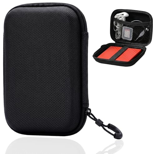 OQKAHIV 1x Custodia per Hard Disk Esterno 2,5, Proteggi tuo SDD o HDD con borsa rigida antiurto, per trasportare la tua memoria esterna in modo sicuro e portatile, Adatta per Hard Disk Esterno, nero