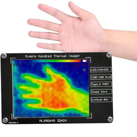 Entgoinggo Caméra d'imagerie thermique portable avec résolution infrarouge 320 x 240 28 pouces TFT écran USB-C rechargeable détecteur de chaleur pour inspection industrielle et circuit
