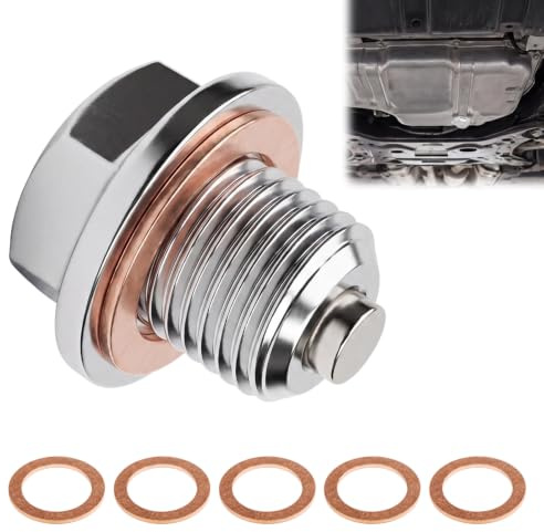 M14x1.5 Magnetic Oil Drain Plug, Universal Replacement Leakproof Sump Plug