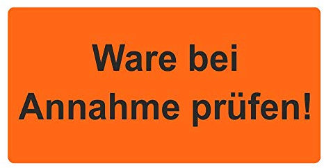 Warnetiketten/Versandaufkleber Ware bei Annahme prüfen! auf Rolle - 30 x 62 mm - 1.000 Stück