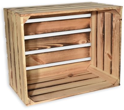 CHICCIE Geflammte Obstkisten - 50x40x30cm Holzkisten Weinkisten Kisten Obstkiste