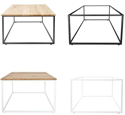 Natural Goods Berlin 1x Couchtisch Cube - Couchtisch Metall Schwarz - 60x60 cm - 40cm Sofatisch Eiche Metall - Wohnzimmertisch Eiche - Coffee Table, Stubentisch, Wohnzimmer Tisch Für Couch