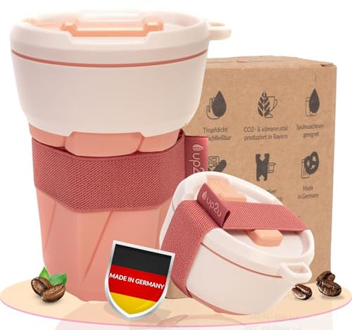MuC My useful Cup® – Faltbarer Coffee-to-go Becher versch. Farben | klimaneutral | Made in Germany | Reisebecher | Mehrwegbecher für unterwegs | 100% recycelbar | 100% BPA-frei | Kaffeebecher 350ml…