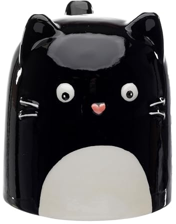 Puckator Feline Fine Cat Upside Down Ceramic Shaped Tea Coffee Mug - Funny Home Accessories Cute Gifts for Girlfriend Large Mugs for Men Women Hot Drinks Cups Presents Secret Santa Gift Cup Set