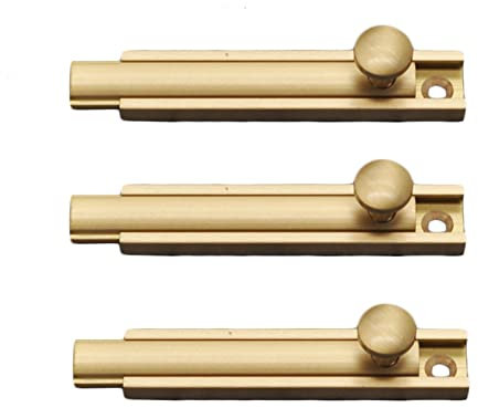 Türverriegelungsschloss Retro Dauerhaft Messing Riegelschloss Um Sie Sicher Und Privat Zu Halten, Türriegel-Schiebeschloss Mit Schrauben (Farbe : Gold, Größe : Length 10cm)