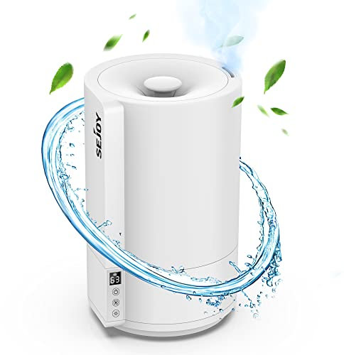 Sejoy Luftbefeuchter Kinderzimmer, Ultraschall Luftfeuchtigkeit Große Räume Pflanzen Schlafzimmer, Humidifier Top-füllung, Raumbefeuchter Intelligente Konstante, Wassermangelschutz, 4L Weiß