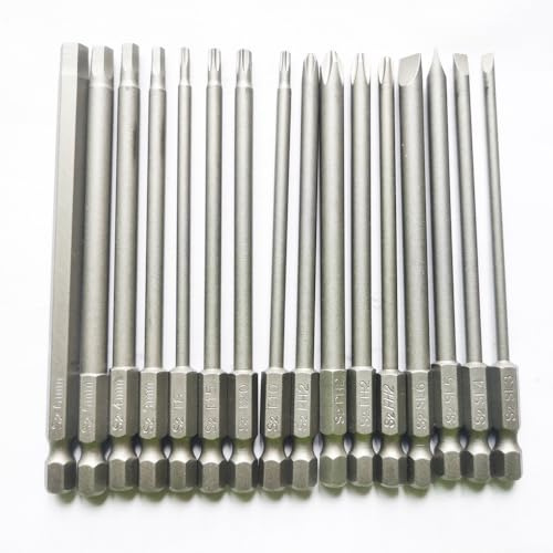 Zohino 16Pcs 1/4 Pollici Hex Shank Drill Cacciavite Punte Utensili Elettrici Kit Hex/Phillips/Slotted/Torx Sicurezza 100MM Con L Bit Holder