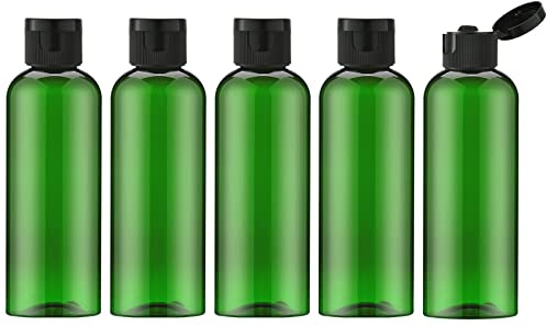 Toureal Shampoo Flaschen zum Befüllen 100ml - Reise Flasche aus Kunststoff Set Geeignet für Flugzeuge - Travel Size Shampoo Bottles for Toiletry - Kleine Reiseflaschen für Kosmetik 5 Stück Grün