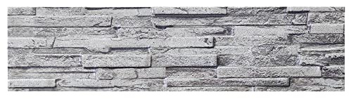 Dundee Deco 3D Wall Panels Brick Effect - Cladding, Grey Stone Look Wall Paneling, Styrofoam Facing for Living Room, Kitchen, Bathroom, Balcony, Bedroom, Set of 14, Covers 37 sq ft