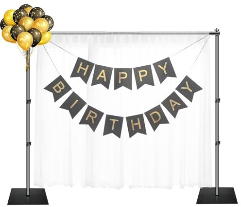 EMART Support de Fond Photo avec Socle, 2m x 3m Support Toile de Fond Réglable pour Photographie, Studio Photo Vidéo, Décoration de Fête