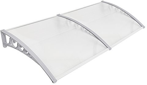 Auvent de Porte, Auvent fenêtre Blanche Pluie Neige abri Avant Porche Ombre extérieure Toit terrasse-76*240*23 cm