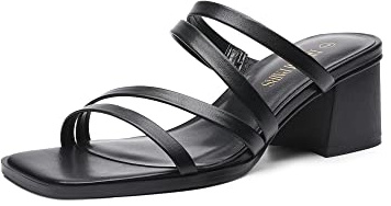 DREAM PAIRS Women's Block Low Heel,Black,9.5