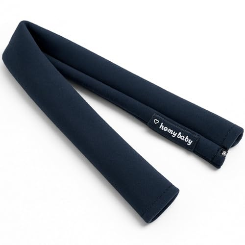 HOMYBABY® Housse de guidon universelle pour poussette - Tissu lavable, résistant et facile à installer (Noir, 1 pièce (poignées fermées))