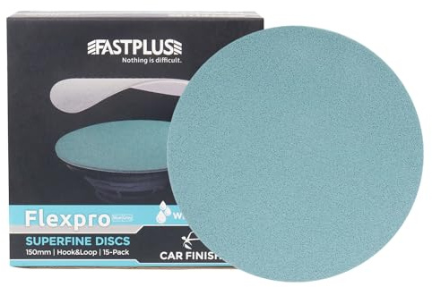 FASTPLUS 150mm Klett 15 STÜCKE Schleifpapier P5000 Fine Finishing Siliziumkarbid Klett Schleifpapier Rund Nass trocken für Exzenterschleifer (6 Inch)