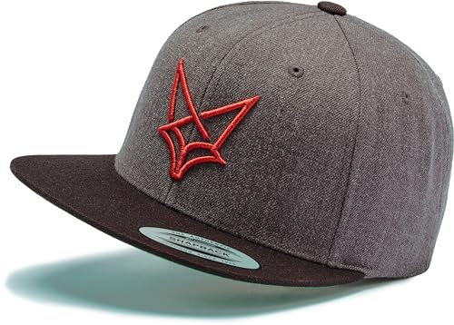 Flexfit Snapback Cap : Wüstenfuchs - 3D Stick - Kappi mit Fuchs Herren & Damen Baseball Cap Kappe Mütze Outdoor Wald-Tiere Wander (Charcoal/Black)