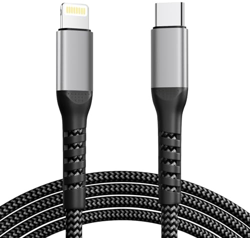 Câble USB C vers Lightning 2M[Certifié Apple MFi], Câble Chargeur iPhone USB C Câble iPhone Charge Rapide Nylon Cable Lightning USB C Cordon Fil Chargeur pour iPhone 14 Pro Max//13/12 Mini/11/XR/8/SE