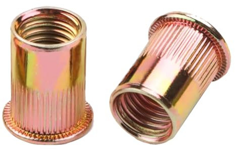 HXJDAM 120 Dadi per Rivetti M8 in Acciaio al Carbonio Zincato - Testa Piatta Rotonda, Filettatura Interna, Monofilettati Nutsert per Metallo e Plastica