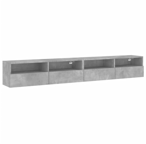 vidaXL Väggmonterad tv-bänk 2 st betonggrå 100x30x30cm konstruerat trä, väggenhet, väggmonterad TV-enhet, väggmonterat skåp, TV-väggenhet, hängskåp
