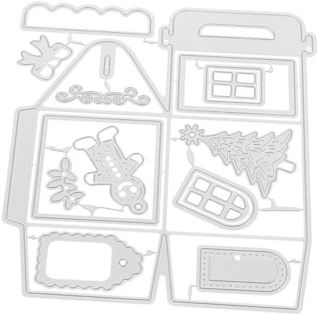 NUOBESTY DIY-Vorlage Weihnachtsbox sterben stanzformen für weihnachtskarten Weihnachtsstanzen für Kinder Weihnachtsboxen handgefertigte weihnachtsstanzformen DIY Prägestempelschnitte