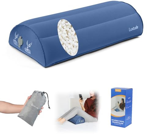 Luxtude Aufblasbares Nackenrolle für Beine, Halbmondkissen unter dem Knie Kissen für Rückenschlaf, Beinkissen für Seitenschlaf, Beinerhöhungskissen für Kniestütze, Lendenwirbelsäule, Knöchel oder Fuß