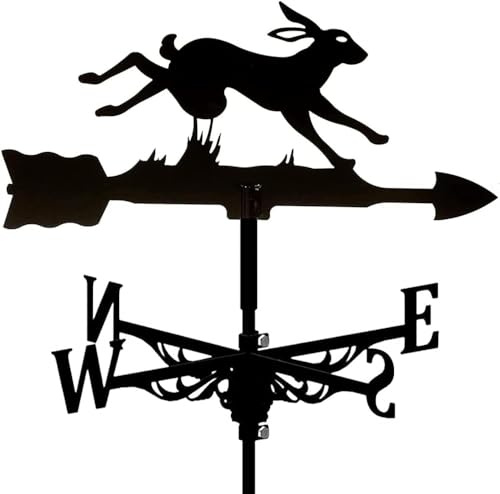 Girouette avec ornement animal en fonte - Girouette en fonte - Indicateur de direction du vent pour toits, coq, jardin, cour, patio - Forme 2