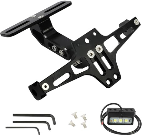 Éliminateur de Garde-Boue de Moto Universel avec lumière LED Support de Plaque d'immatriculation de Moto en Aluminium CNC Support de Plaque d'immatriculation de Moto